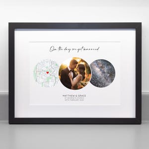 Lámina personalizada con mapa estelar de la noche de nuestra boda, regalo de aniversario de boda