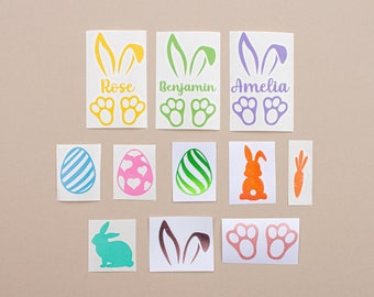 Easter Stickers, 48 Colours, Decals, Personalised Name Vinyl, Holographic, Chrome, Fluorescent, Brushed