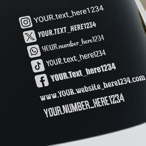 Social Media and Website Decal, 48 Vinyl Colours, Chrome, Sparkle, Brushed, Car Window Sticker Decal Vinyl