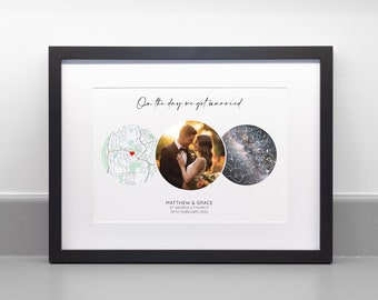 On The Night We Got Married Personalised Star Map Print, Anniversary Wedding Gift, Professional Fine Art Archival Paper