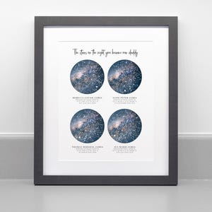 La nuit où vous êtes devenu mon père/maman, impression de carte des étoiles personnalisée, papier d'archives professionnel beaux-arts
