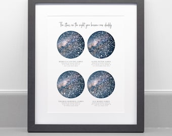 Personalized Star Map Print, New Dad Gift, Fine Art Archival Paper