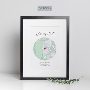 Personalised Where We First Met Print, Paper Wedding Gift, Anniversary Gift, Engagement Gift, Couple Gift Design 4