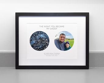 The Night You Became My Dad / Mum Personalised Star Map Print, Professional Fine Art Archival Paper