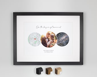 On The Night We Got Married Personalised Star Map Print, Anniversary Wedding Gift