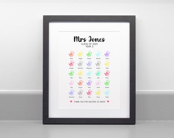 Personalised Teacher Class Print, End of Term, Teacher Gift Print