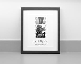 Personalised Filmstrip Photo Collage, Father's Day, Birthday, For Him, For Her