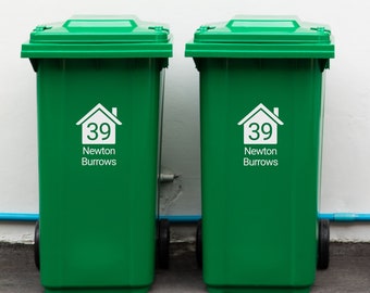 3 or4 x Luxury Custom Vinyl Decal Wheelie Bin Stickers House Number Street Name 3 or4 x Luxury Custom Vinyl Decal Wheelie Bin Stickers House Number Street Name