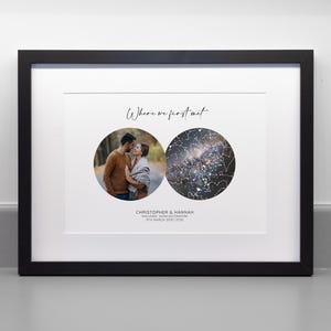 Là où nous nous sommes rencontrés pour la première fois, impression photo et étoile personnalisée, papier d'archives beaux-arts professionnel