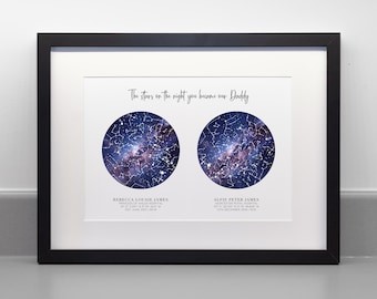 Personalized Star Map Print, Father's Day Gift, Fine Art Paper