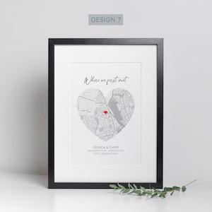 Personalised Where We First Met Print, Paper Wedding Gift, Anniversary Gift, Engagement Gift, Couple Gift Design 7