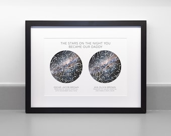 Personalized Star Map Print, New Dad Gift, Fine Art Archival Paper