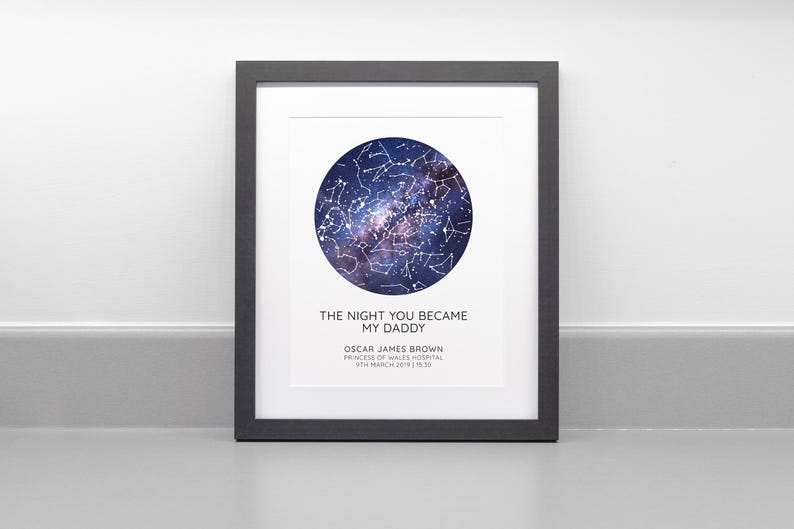 Personalised Star Map Print, The Night You Became My Dad / Mum image 3