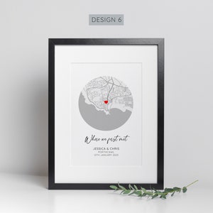 Personalised Where We First Met Print, Paper Wedding Gift, Anniversary Gift, Engagement Gift, Couple Gift Design 6