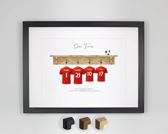 Personalized Football Family Print, Father's Day Gift