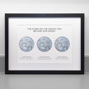The Night You Became My Dad / Mum Personalised Star Map Print, Professional Fine Art Archival Paper image 3