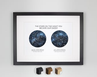 The Night You Became My Dad / Mum Personalised Star Map Print