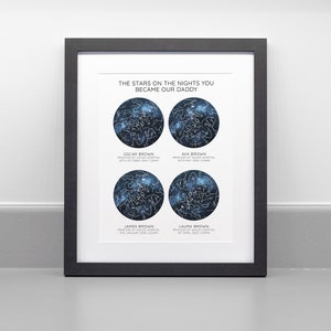 The Night You Became My Dad / Mum Personalised Star Map Print, Professional Fine Art Archival Paper image 5