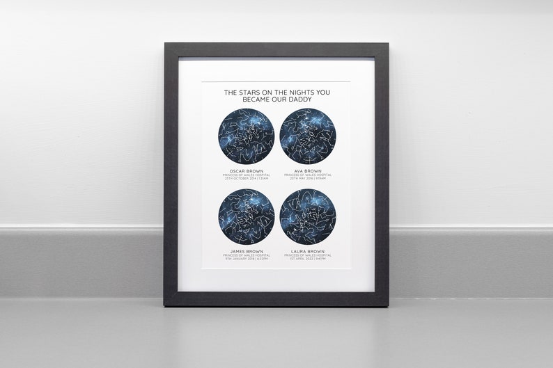 The Night You Became My Dad / Mum Personalised Star Map Print, Professional Fine Art Archival Paper image 5