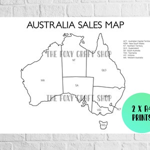 2 x Australien Personalisierte Verkaufskarte, Postleitzahlenkarte, Auftragskarte, Drucken