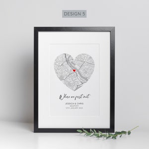 Personalised Where We First Met Print, Paper Wedding Gift, Anniversary Gift, Engagement Gift, Couple Gift Design 5