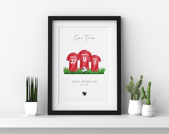 Personalized Football Family Print, Father's Day Gift (Digital File Only)