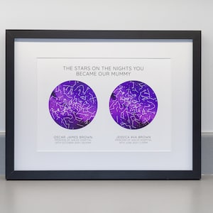 The Night You Became My Dad / Mum Personalised Star Map Print, Professional Fine Art Archival Paper image 4