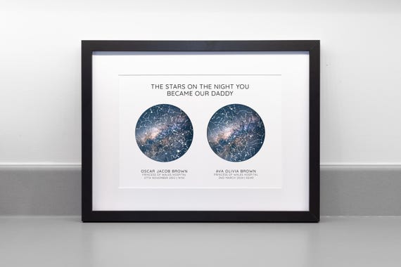 Personalised Star Map Print, The Night You Became My Dad / Mum