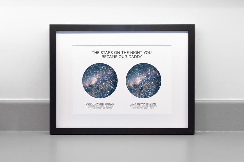 Personalised Star Map Print, The Night You Became My Dad / Mum image 1