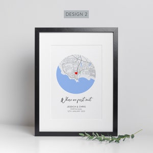 Personalised Where We First Met Print, Paper Wedding Gift, Anniversary Gift, Engagement Gift, Couple Gift Design 2