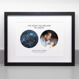 Gepersonaliseerde sterrenkaart en fotoprint, The Night You Becam My Daddy Mummy