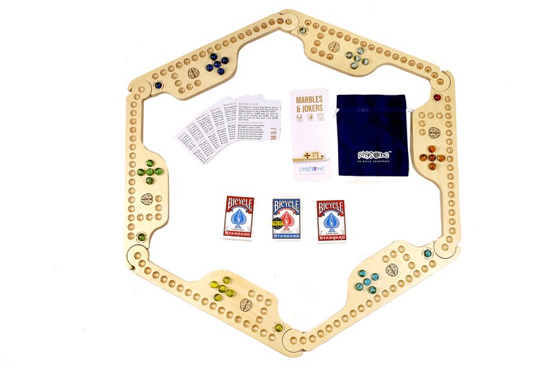 JOKER BOARD GAME, Wooden Board Game, Jokers and Marbles, Plywood Table
