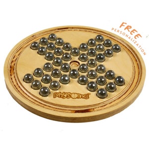 JEU DE SOLITAIRE, Jeu CÉLÈBRE, Marbre De Planche De Bois Personnalisé Brainvita Jeu Populaire, Cadeaux De Jeu De Société, 44 Billes De Verre Dans Un Jeu De Couleur