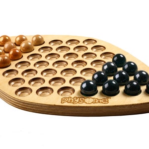 STRATEGY GAMES, CHINESE Checkers, Wooden Checkers Board, raditional Glass Marbles Checkers Game Set, Personalized Board Game Gifts
