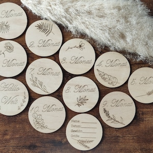 12 Meilensteinkarten, Schwangerschaft bis zur Geburt, jeden Monat, Geschenk zur Schwangerschaft oder für dich sebst.