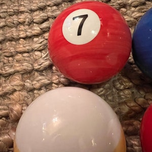 Set of Five Glass Pool Balls for Decor - Etsy