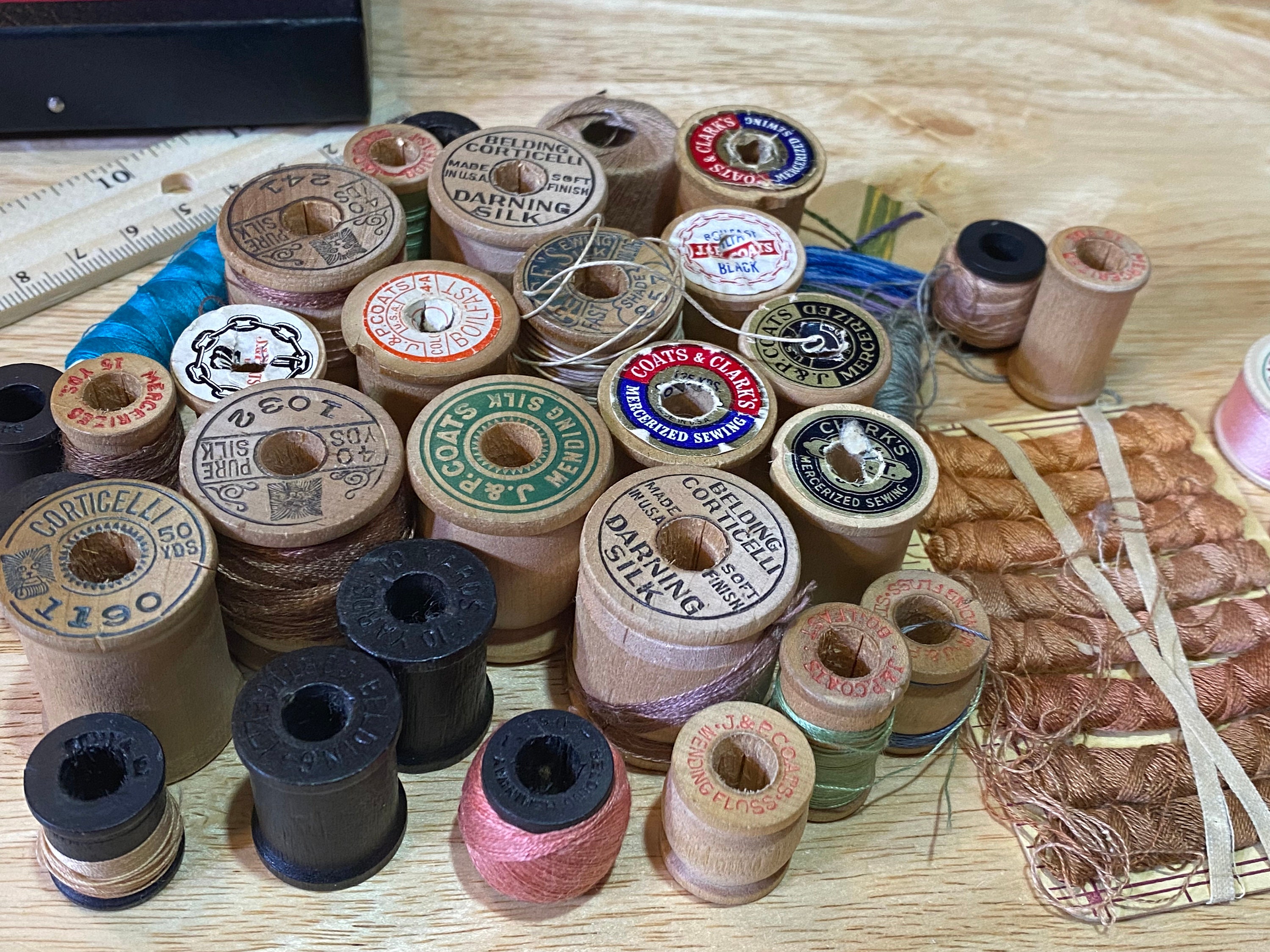 Heirloom Collection – wooden spools of thread