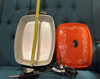Vintage orange sunbeam electric skillet