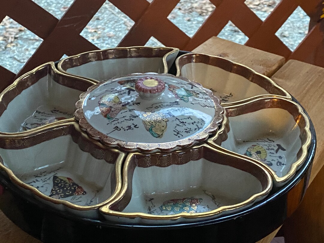 Vintage/antique Japanese Kutani Lazy Susan Etsy