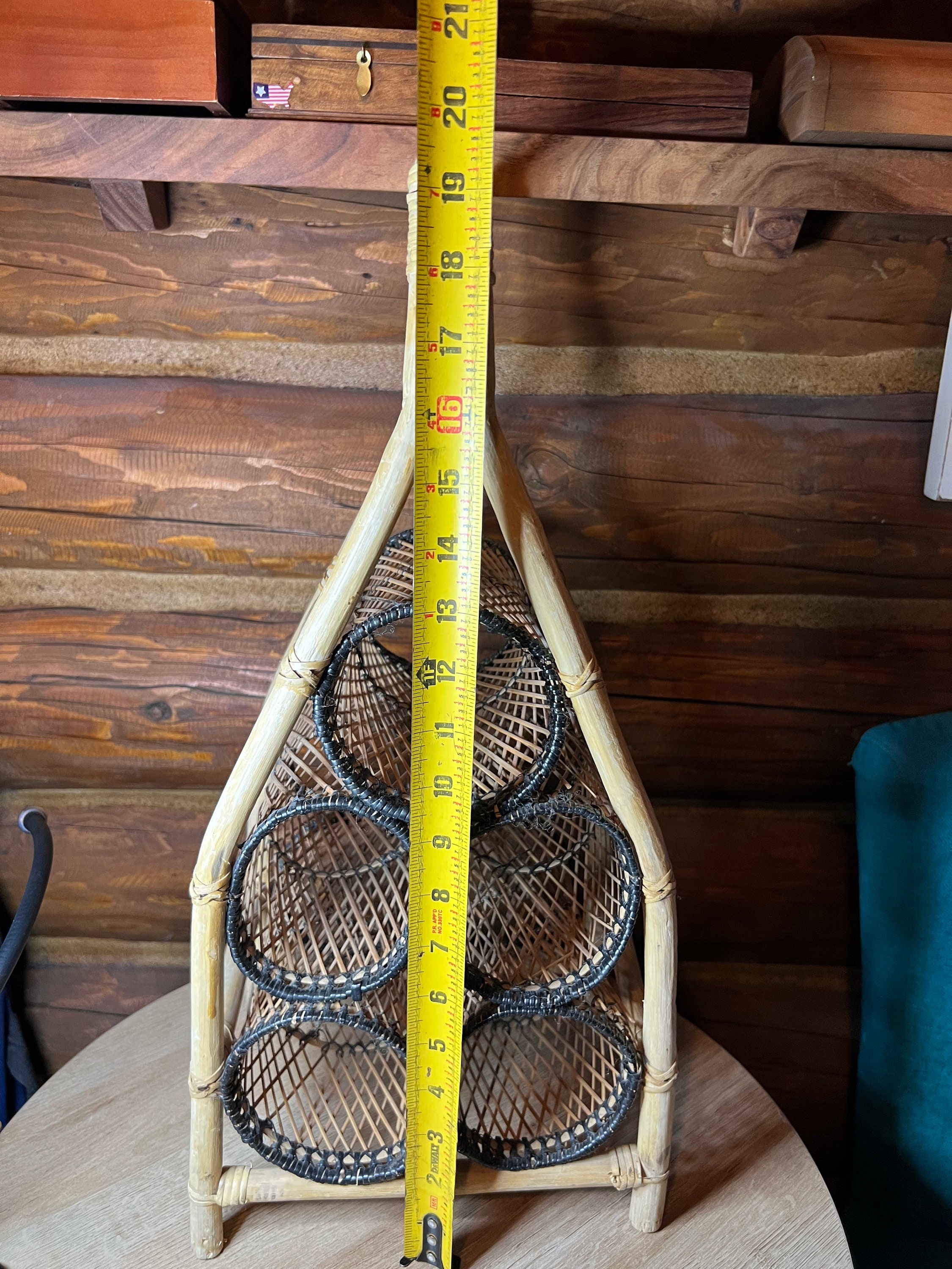 Vintage Wicker Wine Rack Etsy