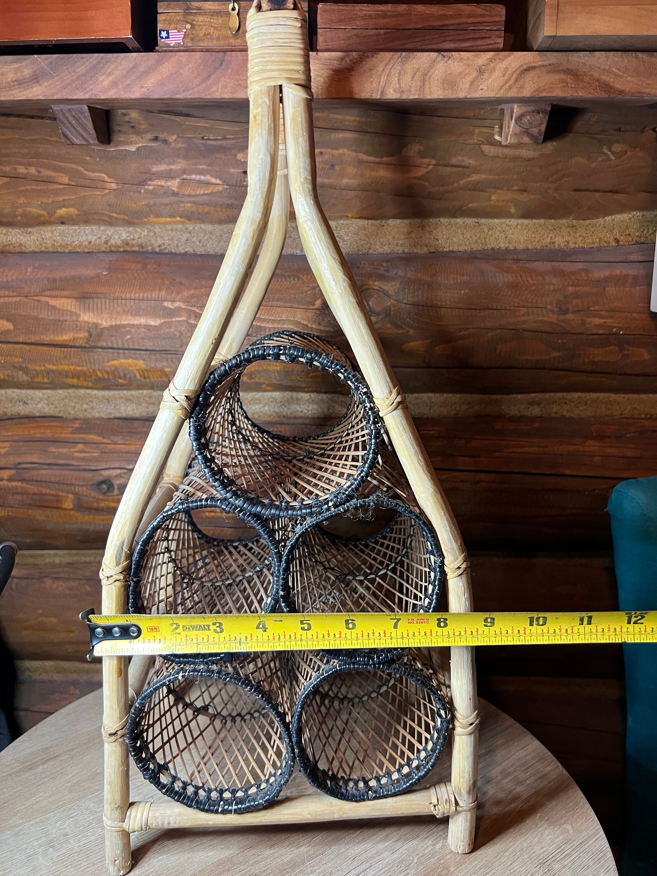 Vintage Wicker Wine Rack Etsy