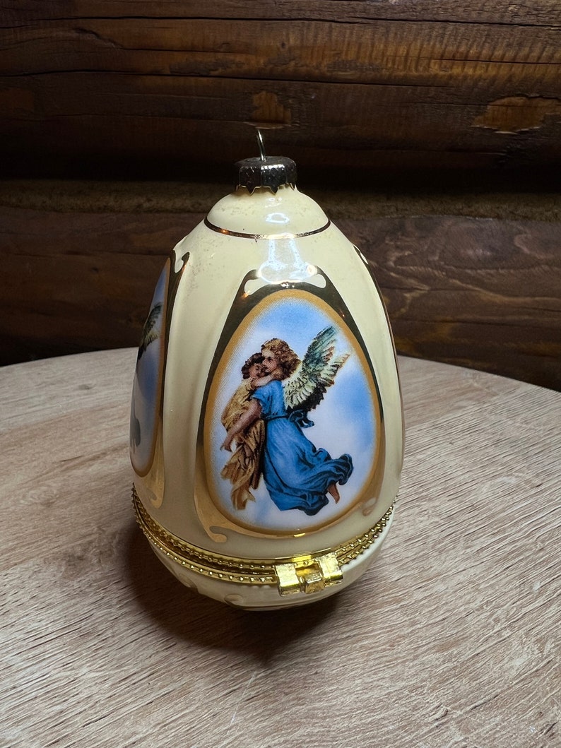 Mr Christmas Porcelain Music Box Egg Ornament Etsy