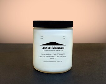 Lookout Mountain || Soy Candle (Georgia Peach, Bergamot, Lemon, Lilies, and Rose) || Mountain Inspired || Handmade