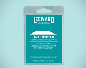 Table Mountain || Soy Wax Melts (Ozone, Sea Salt, Lemon, Orange, and Amber) || Mountain Inspired || Handmade
