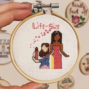 mini (3") Life-Size Disney cross stitch