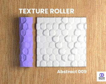 Resumen 009 / Rodillo de textura sin costuras de arcilla polimérica / Archivo STL digital