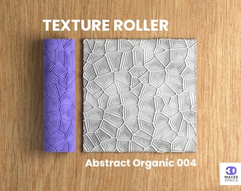 Abstract organisch 004 | Roller met naadloze textuur van polymeerklei | Digitaal STL-bestand