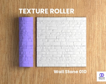 Wall Stone 010 | Polymer Clay Seamless Texture Roller | Digital STL File