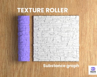 Stofgrafiek 001 | Polymeer Klei Naadloze Textuur Roller | Digitaal STL-bestand