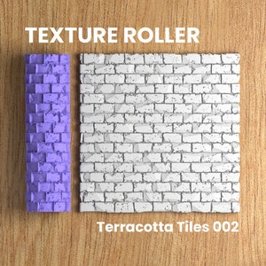 Terracotta Tiles 002 | Polymer Clay Seamless Texture Roller | Digital STL File
